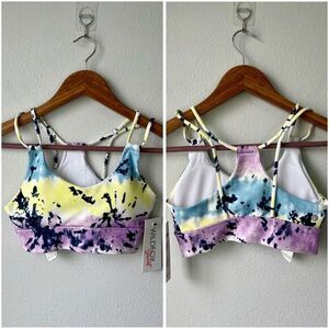 Wildfox Sweat Sports Bra Womens XS Tie Dye Multi‎ Color Athletic Top